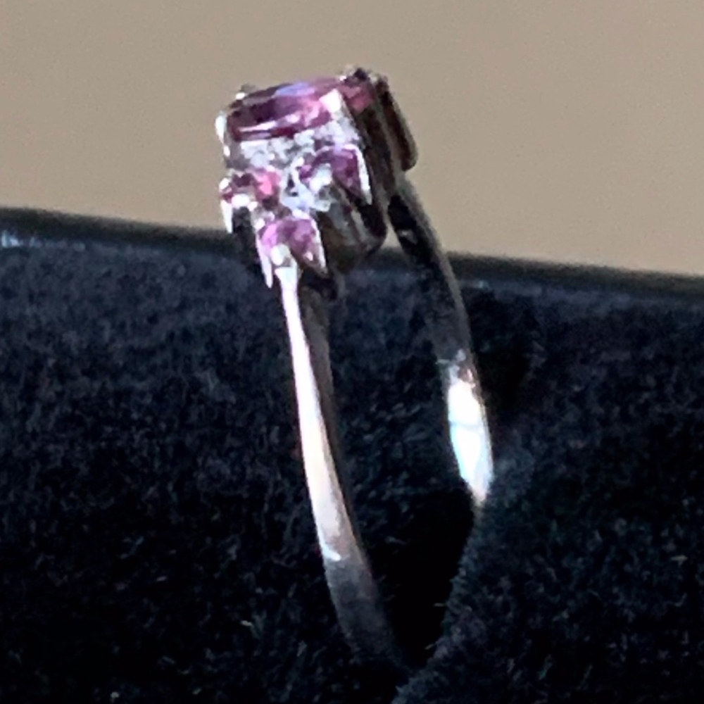 Petite Sterling Silver Genuine Ruby Ring Size 6 - image 6